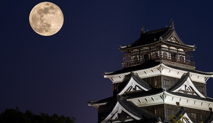 月と日本の城